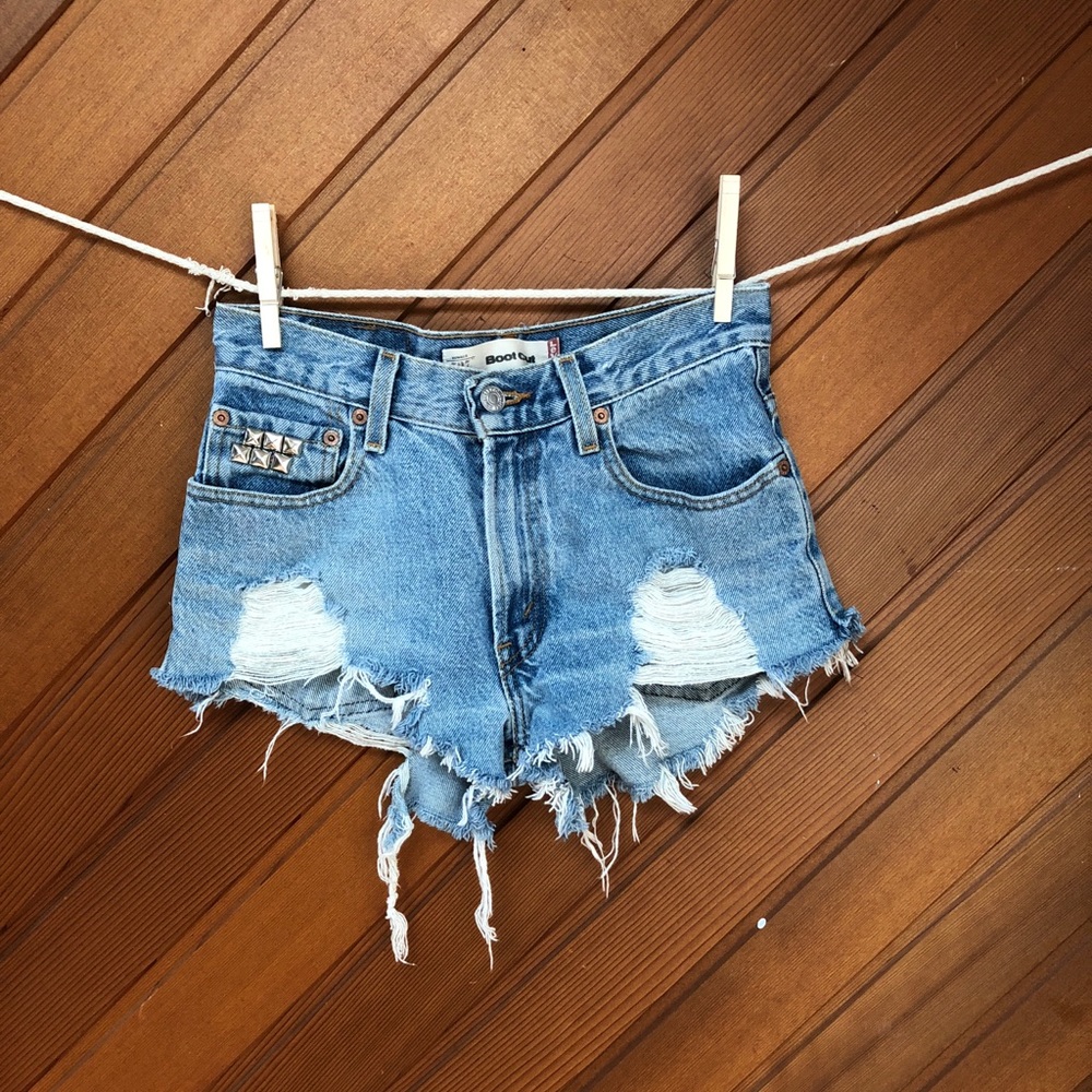 Distressed Levi’s Cut Offs